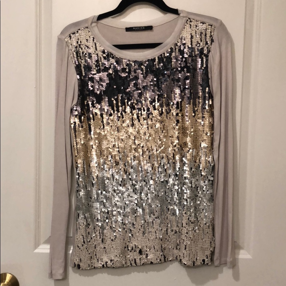 NADINE Sequin Shirt in ombré